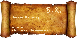 Barna Kilény névjegykártya
