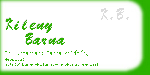 kileny barna business card